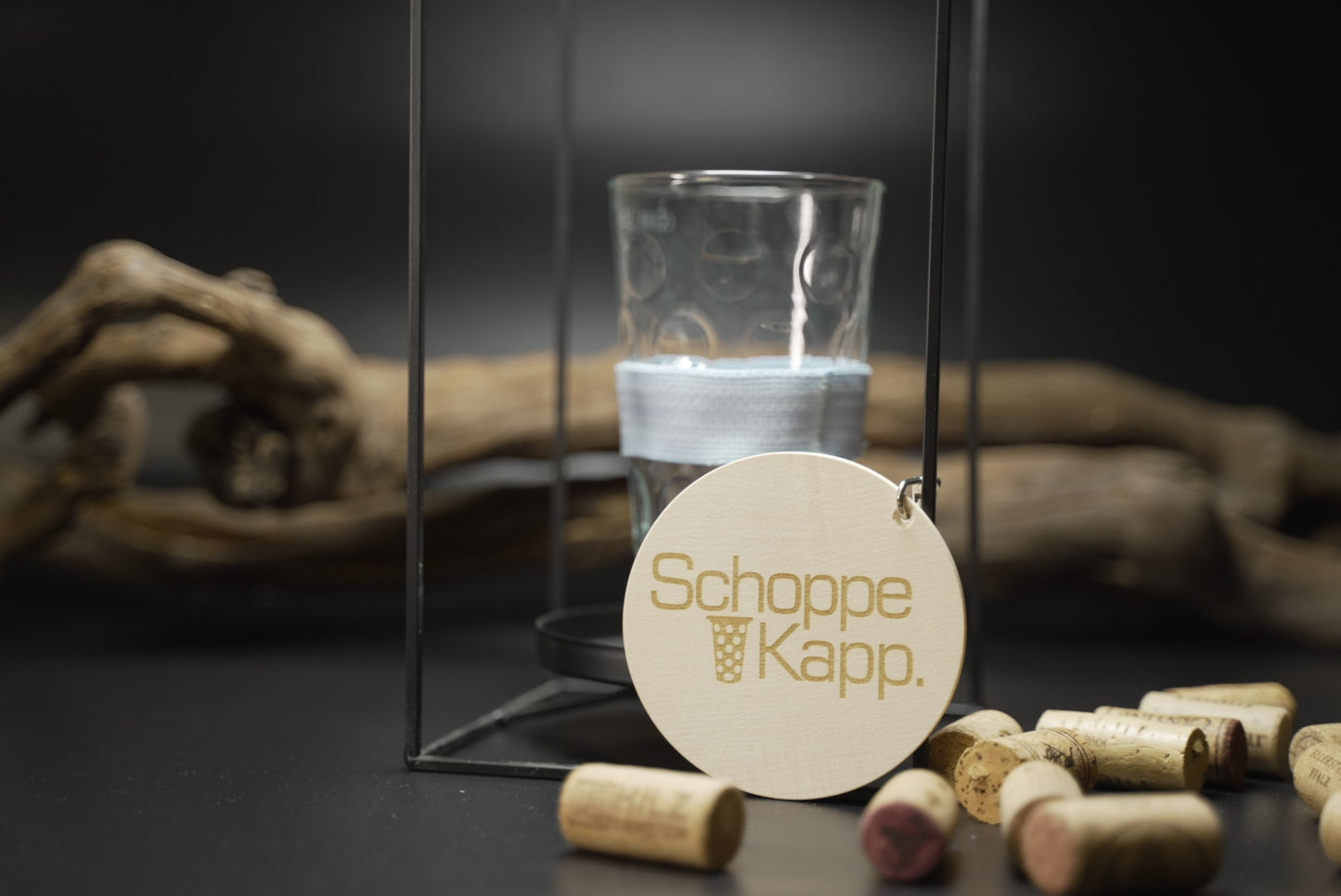 SchoppeKapp Ahorn - Himmelblauer Schlupp | Deckel Dubbeglas 0,5l