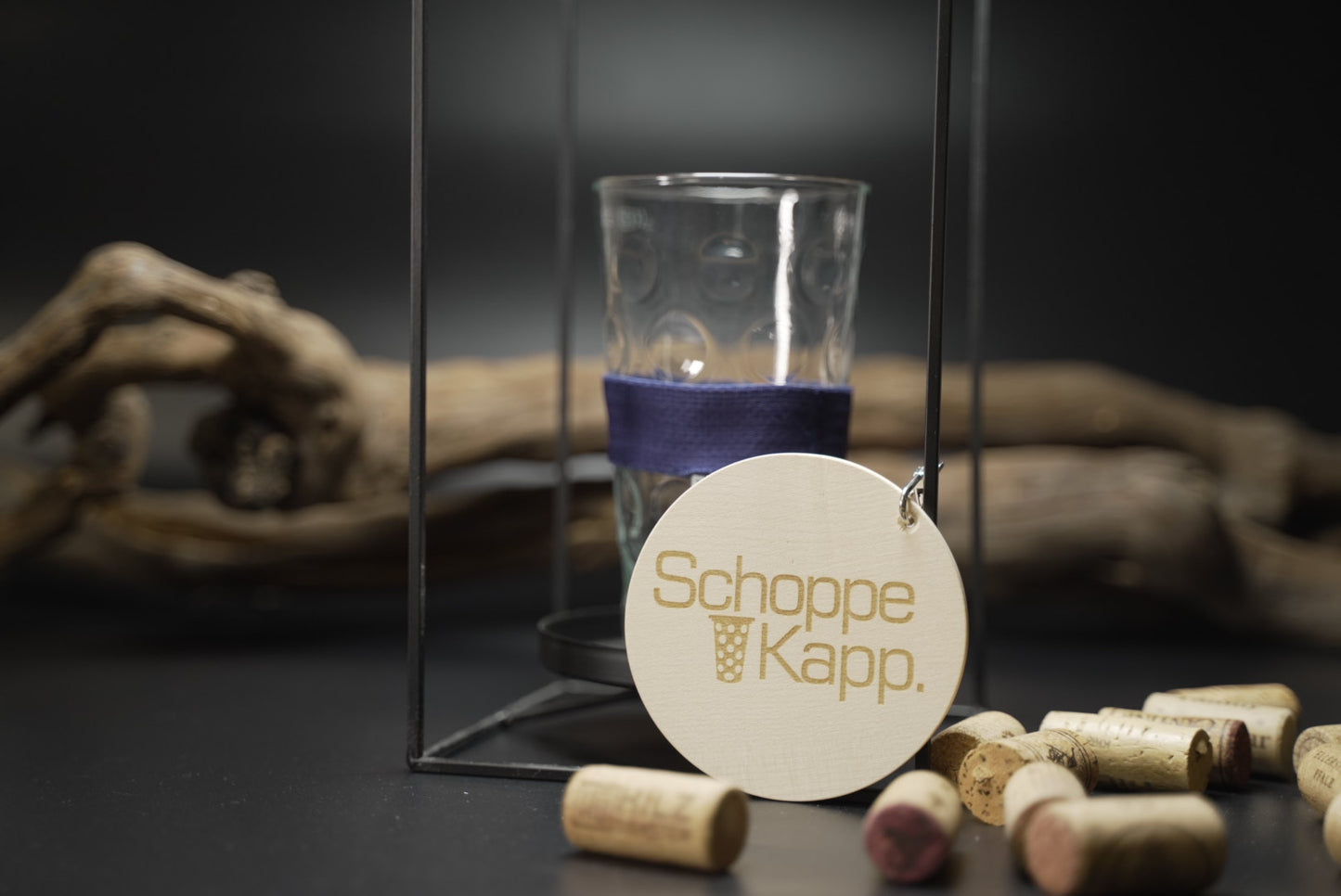 SchoppeKapp Ahorn-Marineblauer Schlupp | Deckel Dubbeglas