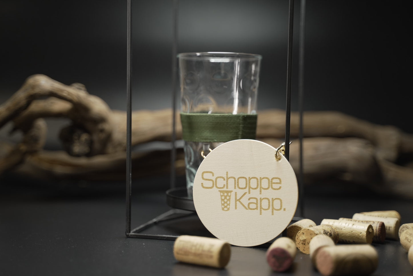 SchoppeKapp Ahorn mit Olivgrün Schlupp | Deckel Dubbeglas 0,5l