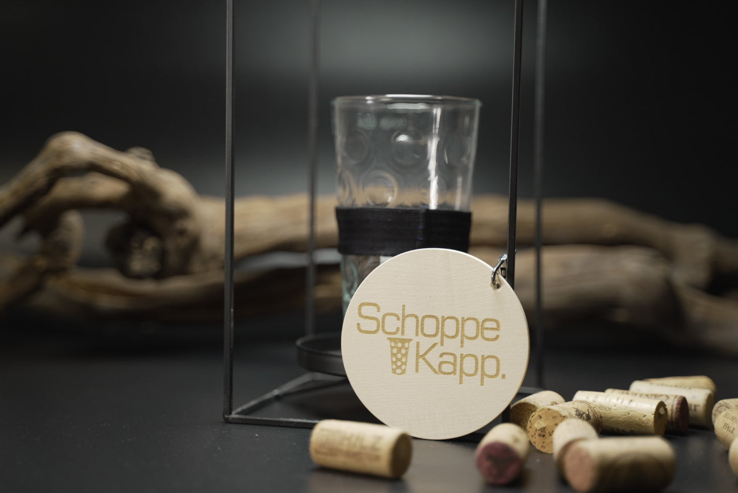 SchoppeKapp Ahorn mit schwarz Schlupp | Deckel Dubbeglas 0,5l