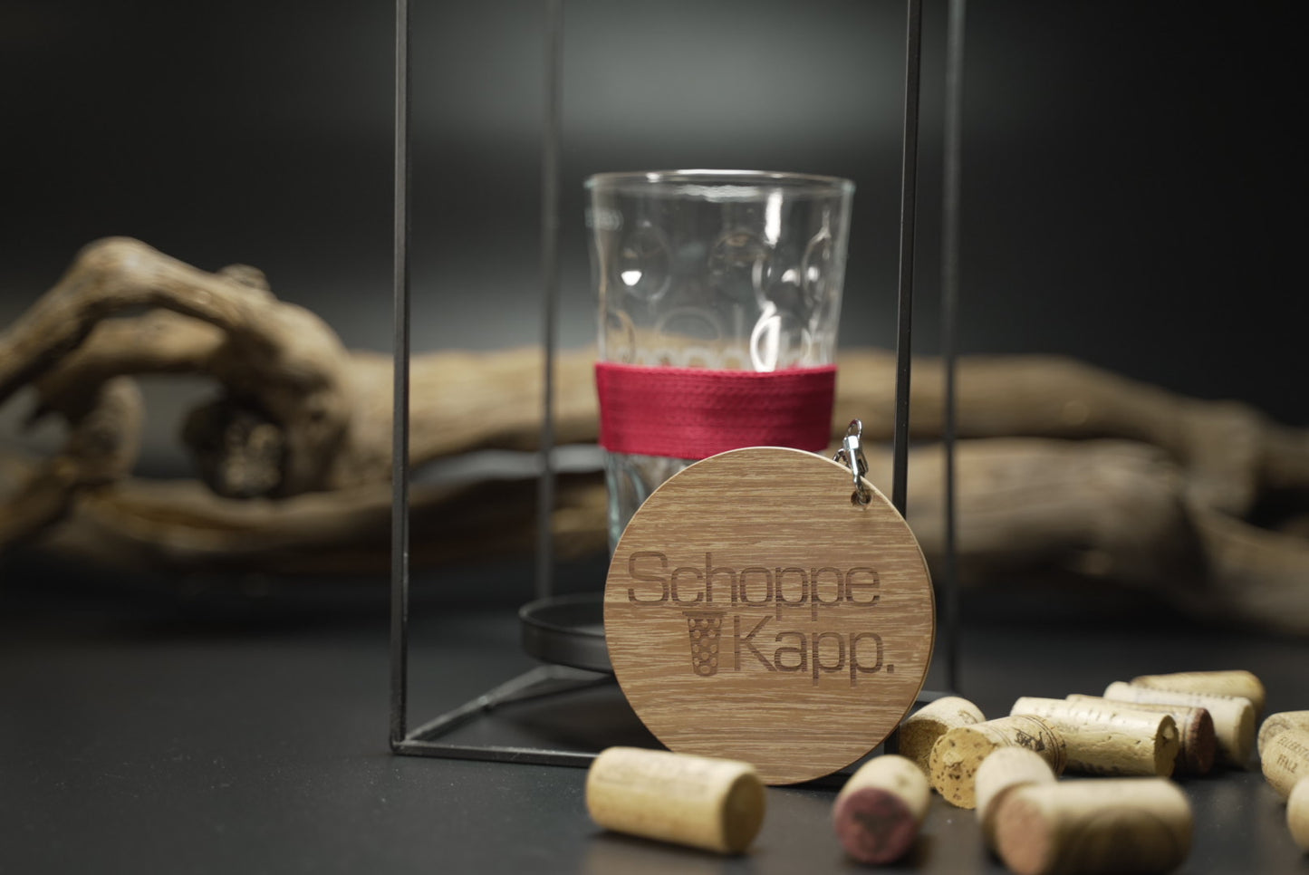 SchoppeKapp Akazie mit Burgunderrot Schlupp | Deckel Dubbeglas 0,5l