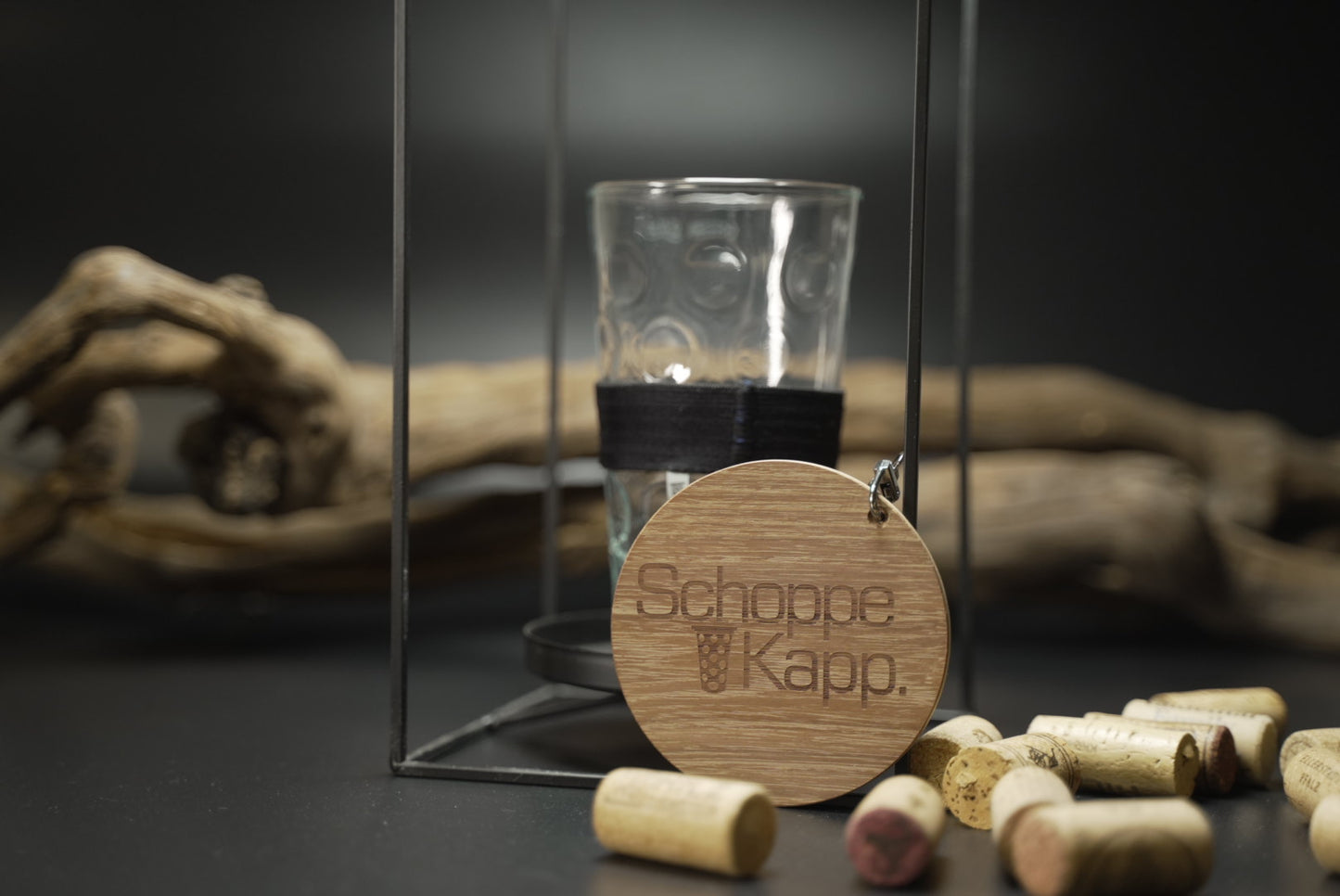 SchoppeKapp Akazie mit Schwarz Schlupp | Deckel Dubbeglas 0,5l